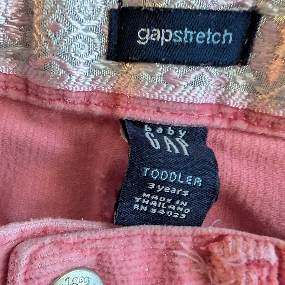 Y2K Baby Gap Toddler Girls Pink Sparkle Corduroy Pants 3T